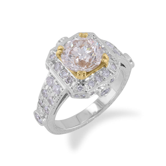 Round Yellow Diamond Ring 3.12ct