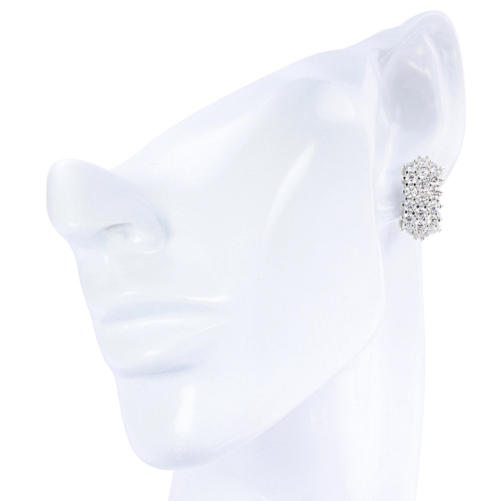 Large Iced Out Diamond Cuff Earrings 4.20ct