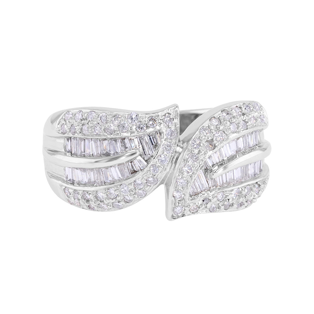 Baguette Diamond Leaf Ring 0.96ct