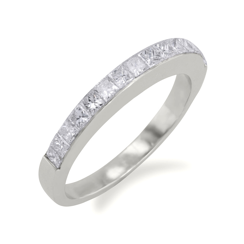 Invisible Set Princess Cut Band 0.75ct