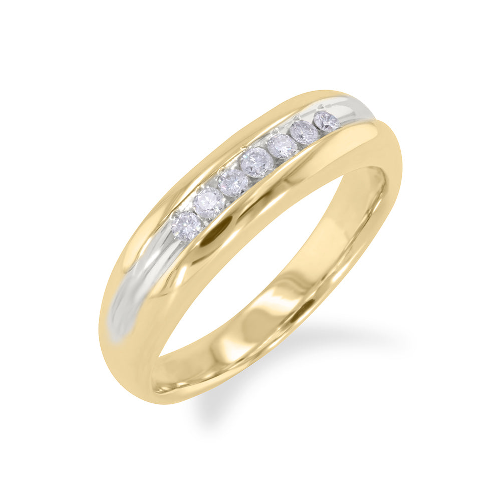 Two Tone Gold Diamond Band 0.30ct