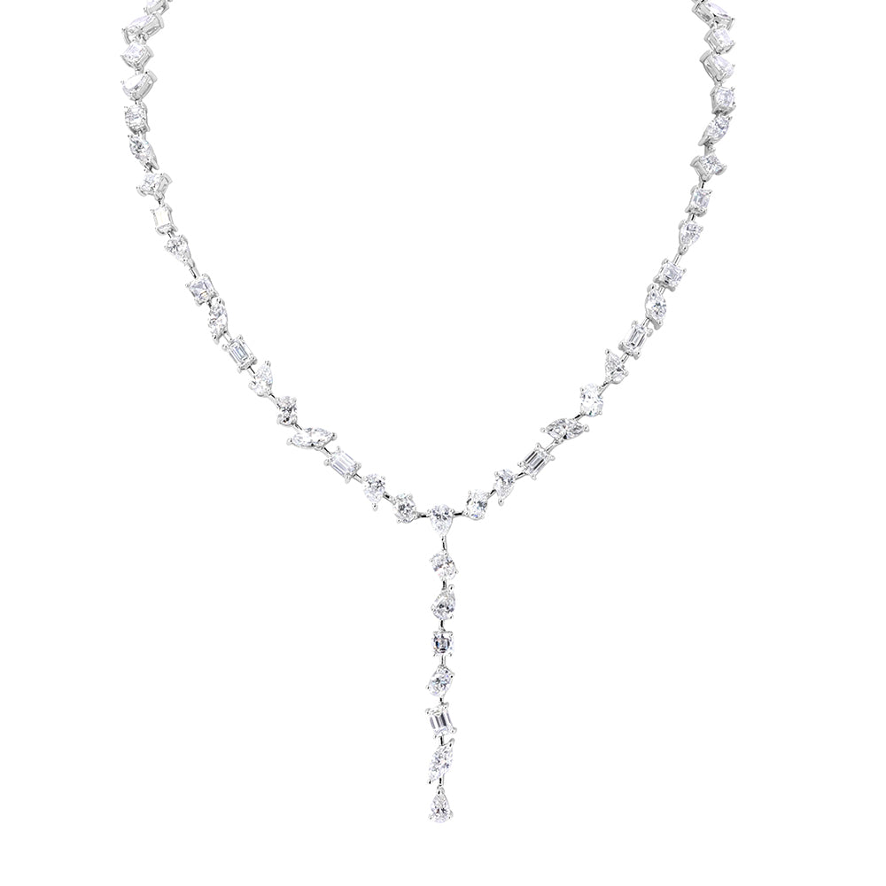 Mixed Shape Lab Grown Diamond Lariat Necklace 14.53ct