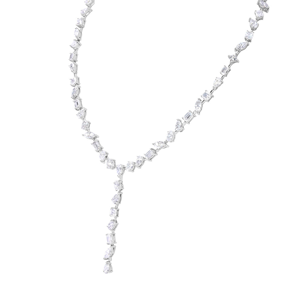 Mixed Shape Lab Grown Diamond Lariat Necklace 14.53ct