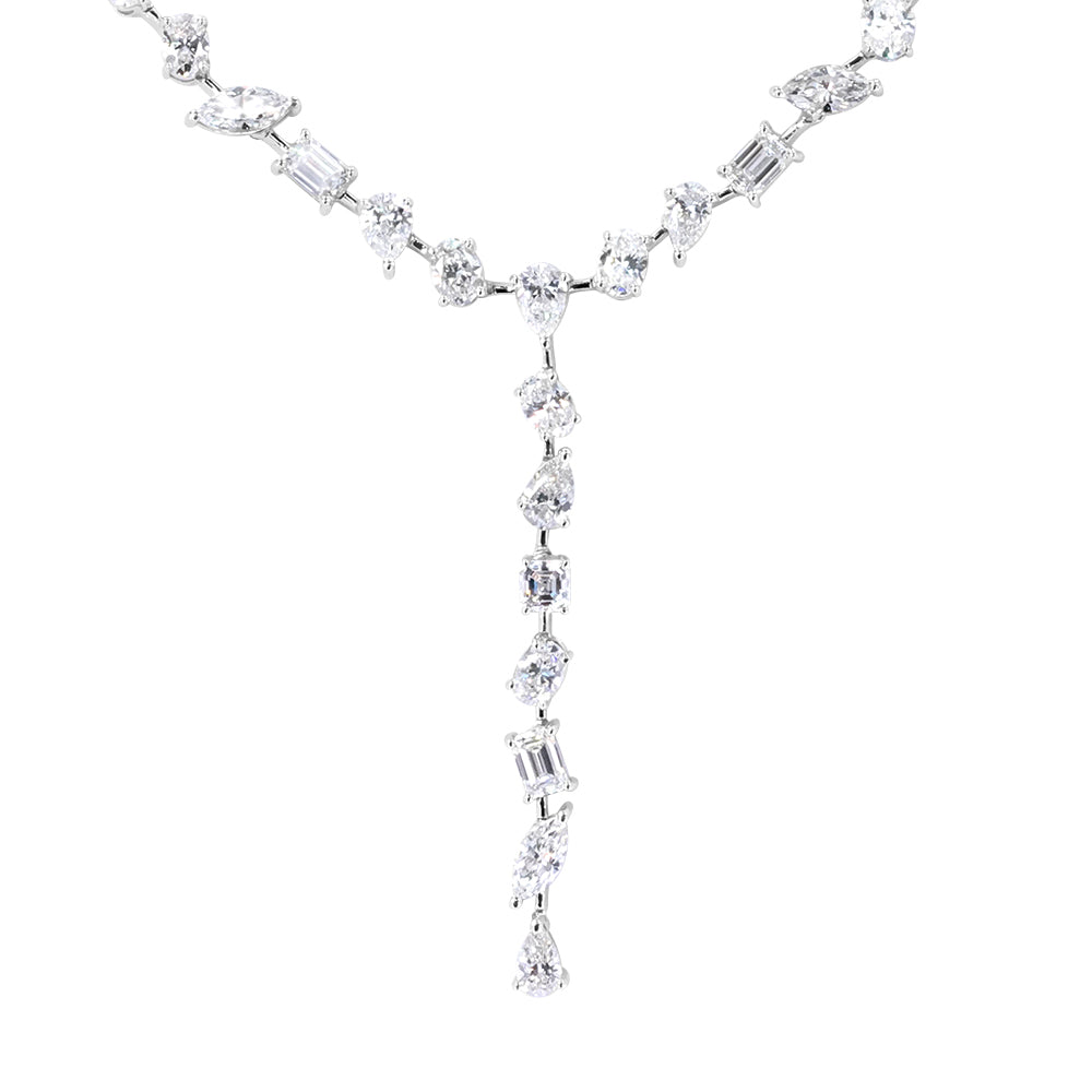 Mixed Shape Lab Grown Diamond Lariat Necklace 14.53ct