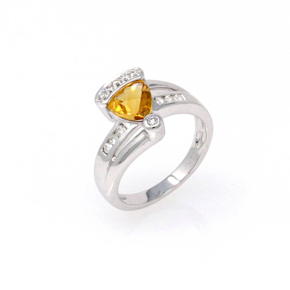 Trilliant Yellow Topaz Ring 1.13ct