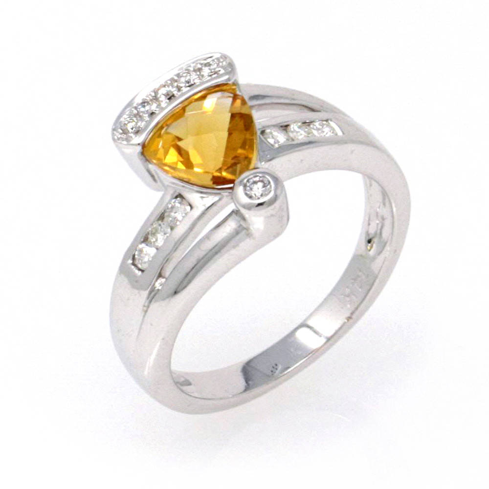 Trilliant Yellow Topaz Ring 1.13ct