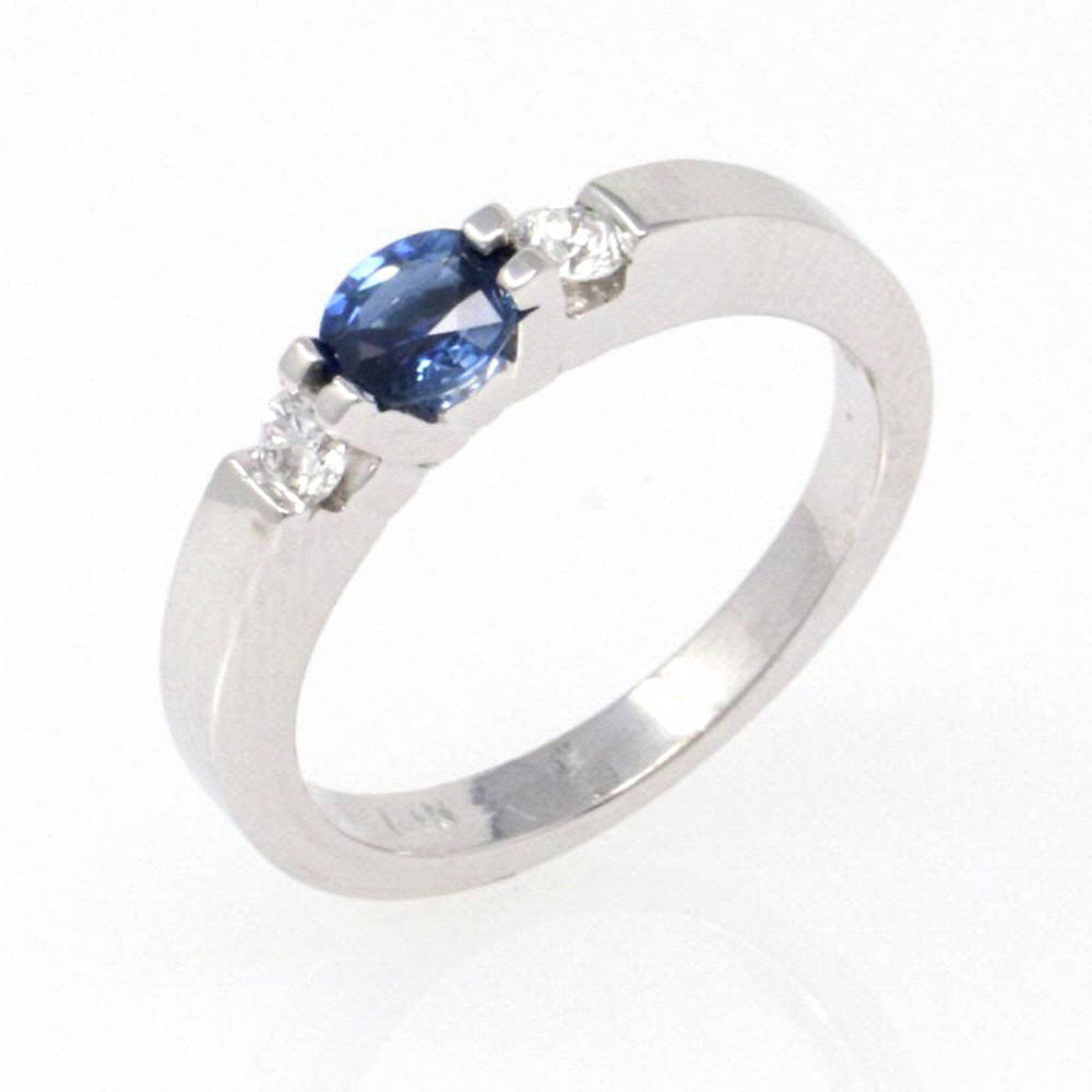 Three Stone Sapphire Ring 0.59ct