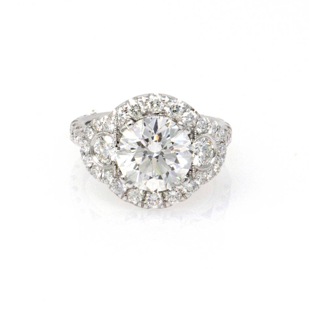 Round Three Stone Engagement Ring 5.40ct