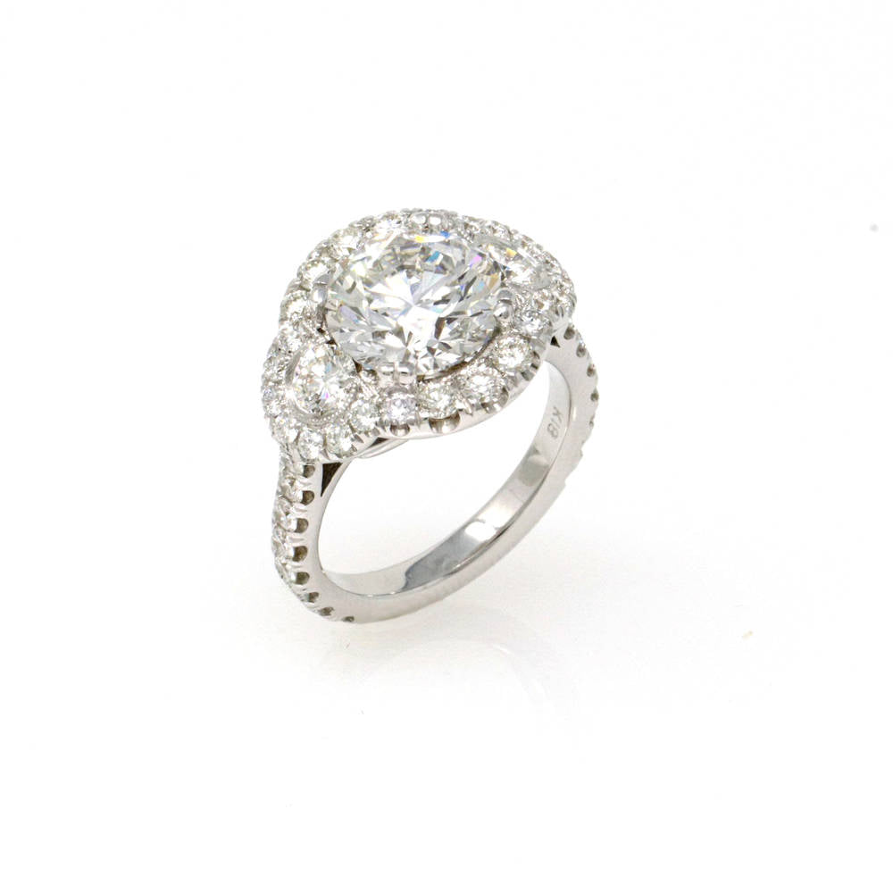 Round Three Stone Engagement Ring 5.40ct