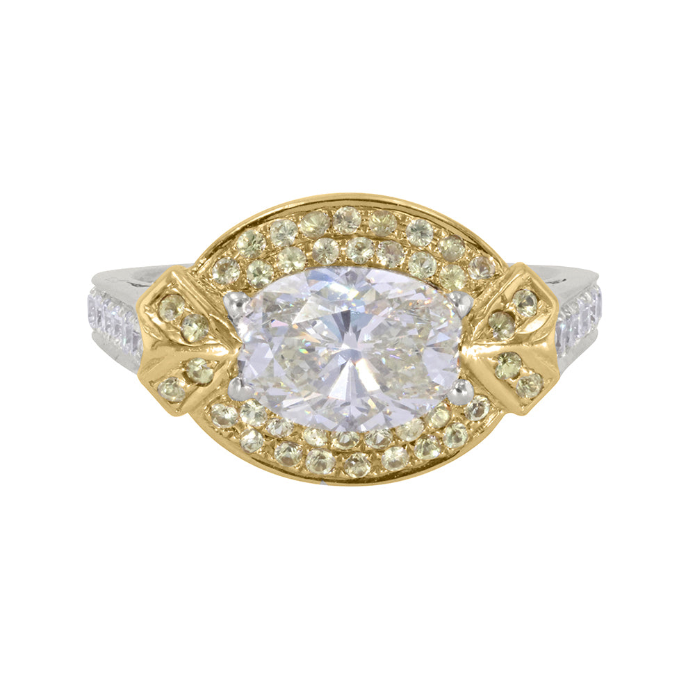 East West Oval Diamond Ring 2.10ct