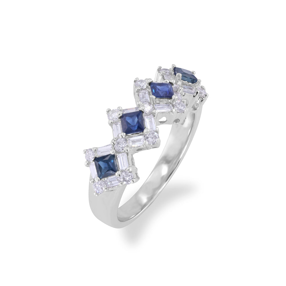Sapphire and Baguette Diamond Ring 1.35ct