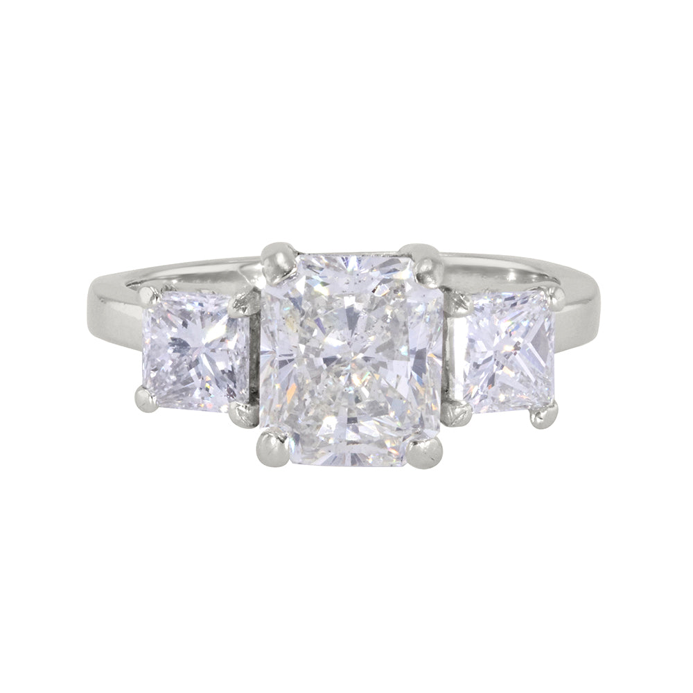 Radiant Three Stone Engagement Ring 3.00ct