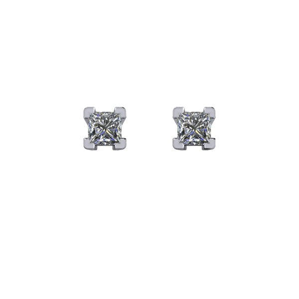 Princess Cut Stud Earrings 2.02ct