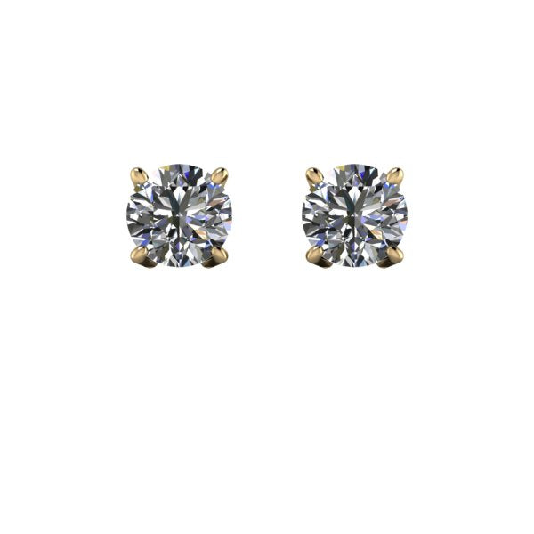 14K Yellow Gold Stud Earrings 3.22ct