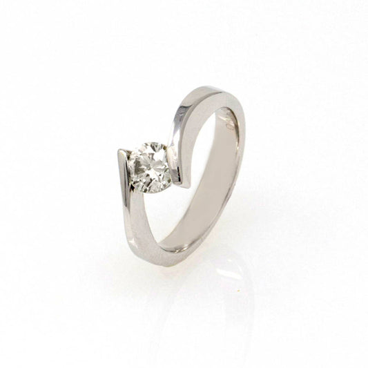 Bypass Solitaire Engagement Ring 0.59ct