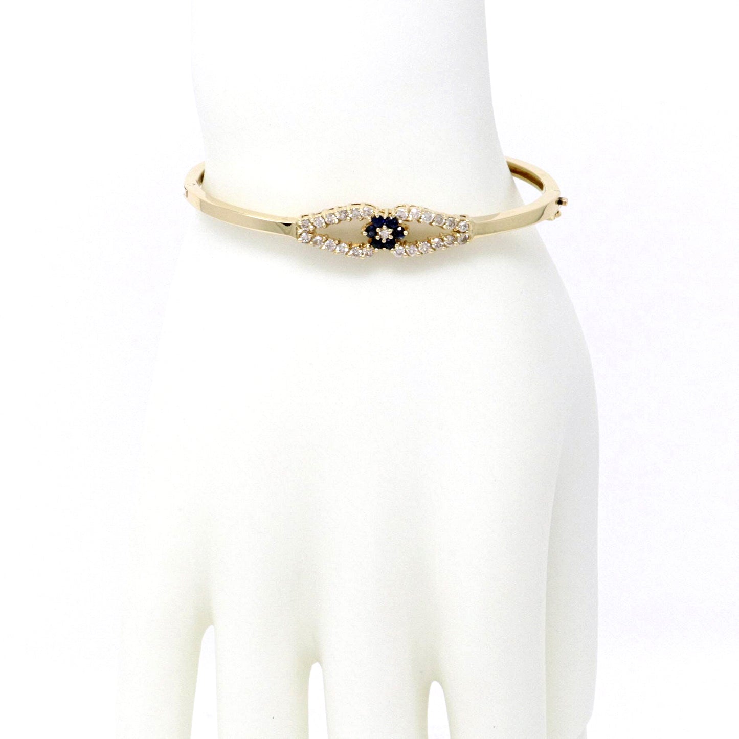 Sapphire Flower Diamond Bangle 1.10ct