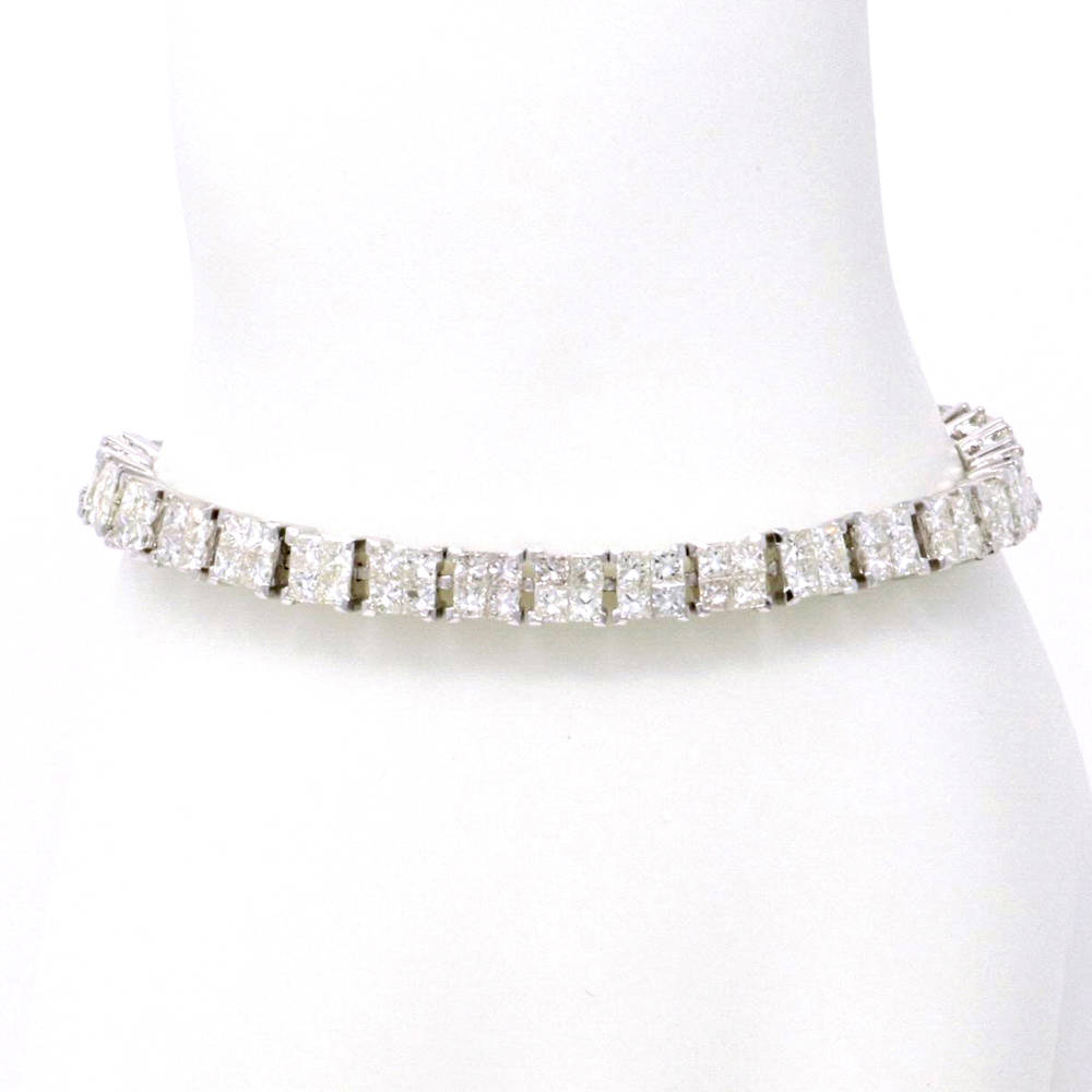 Invisible Princess-Cut Tennis Bracelet 9.66ct