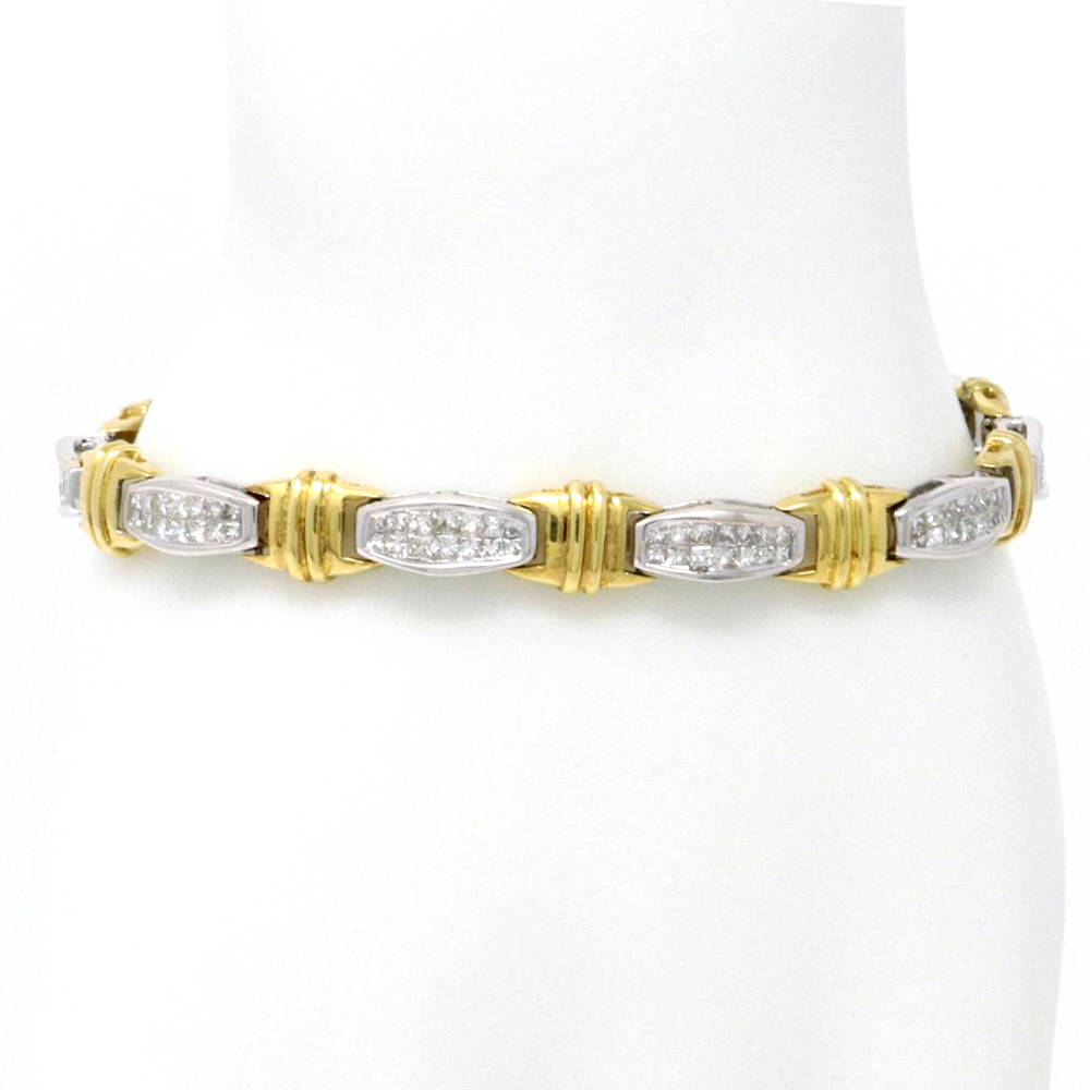 Two-Tone Princess-Cut Bracelet 3.55ct