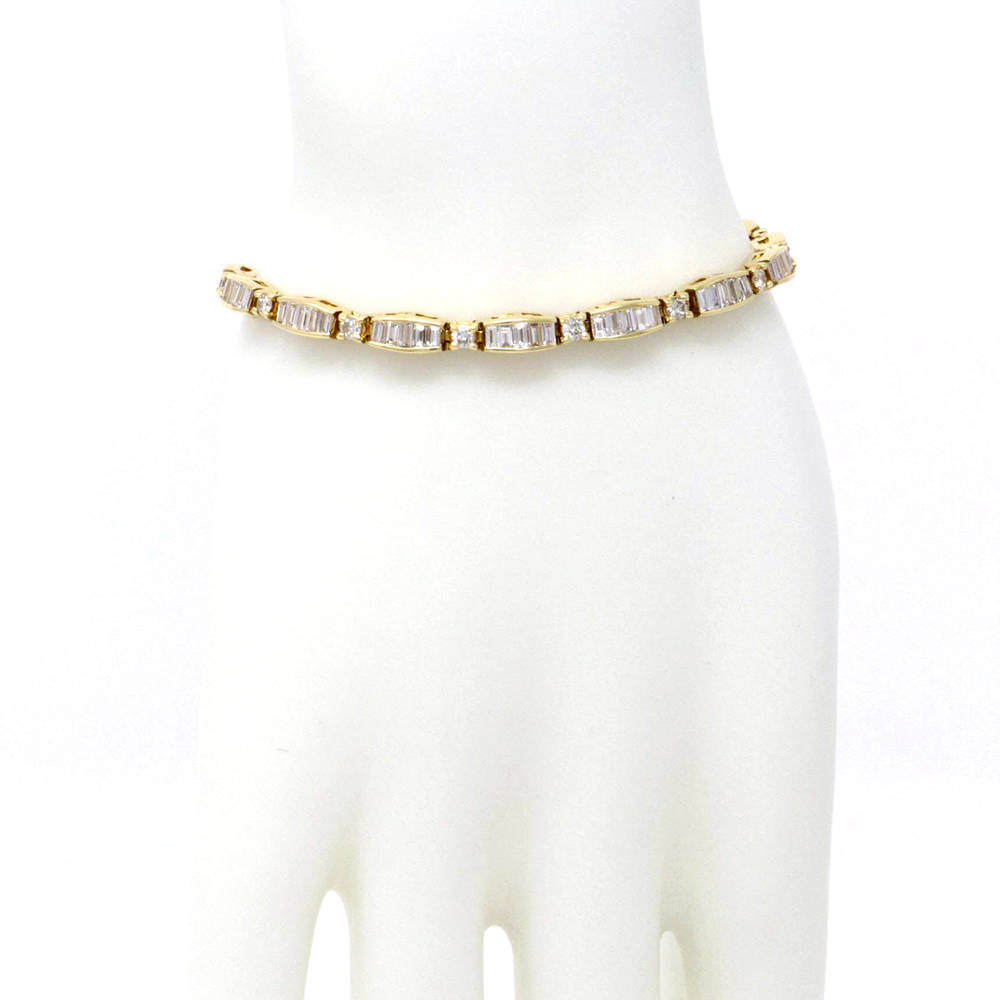 Baguette Link Diamond Bracelet 4.65ct