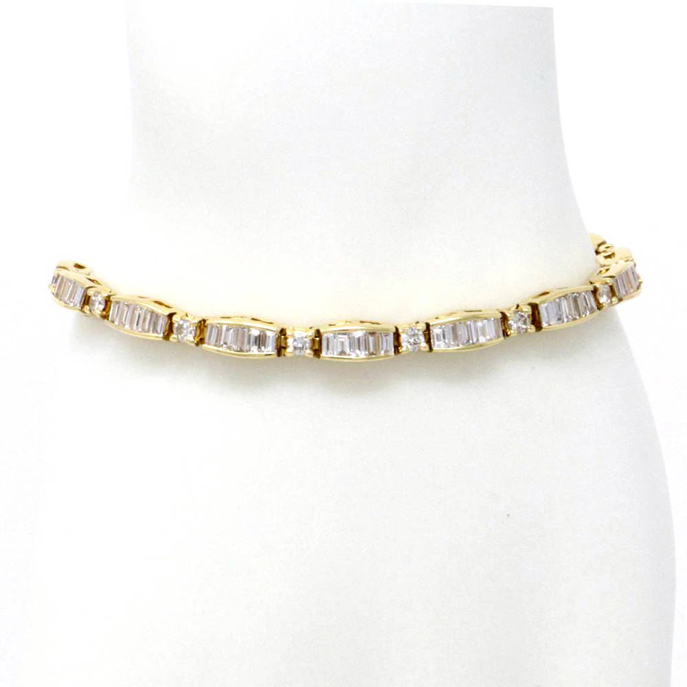 Baguette Link Diamond Bracelet 4.65ct