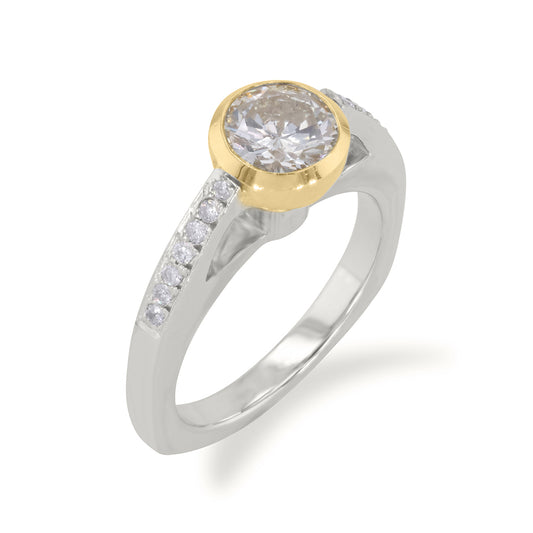 Bezel Set Yellow Diamond Ring 1.13ct