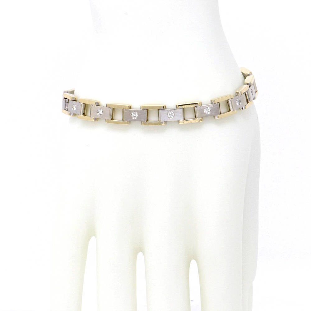 Brushed Two-Tone Men's Bracelet 0.87ct