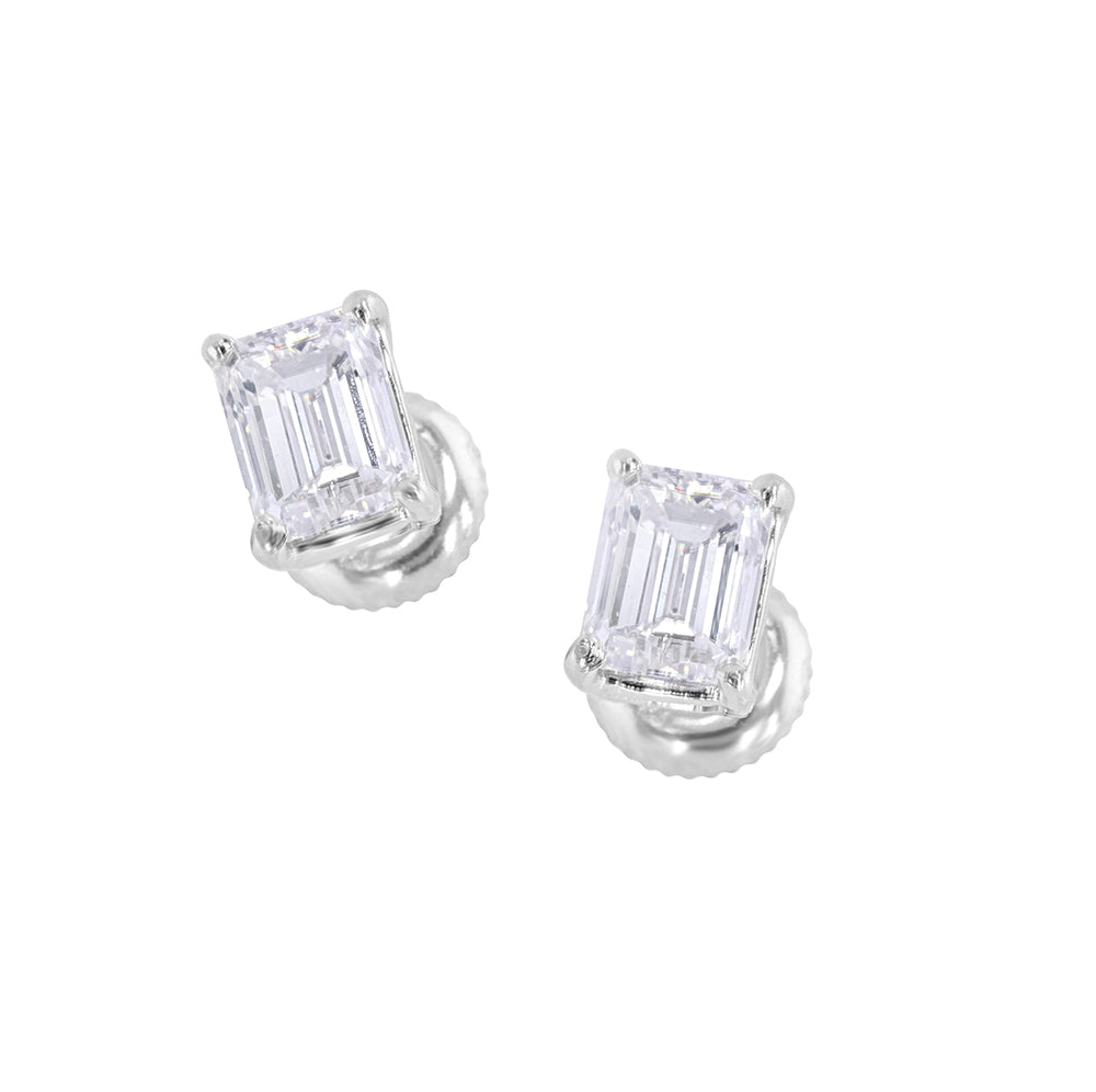 Emerald Cut Stud Earrings 1.83ct
