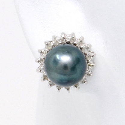 Tahitian Pearl Diamond Earrings 0.27ct
