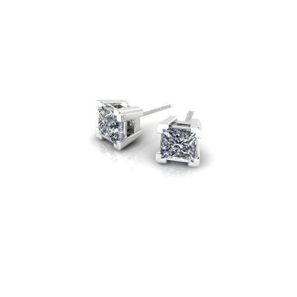 Princess Cut Stud Earrings 2.02ct