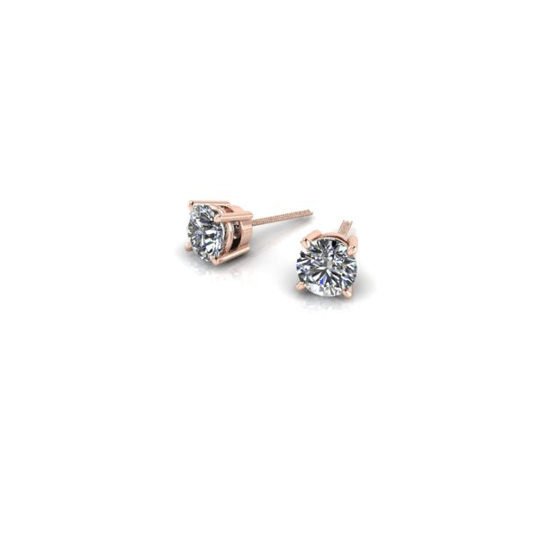 14K Rose Gold Stud Earrings 1.00ct