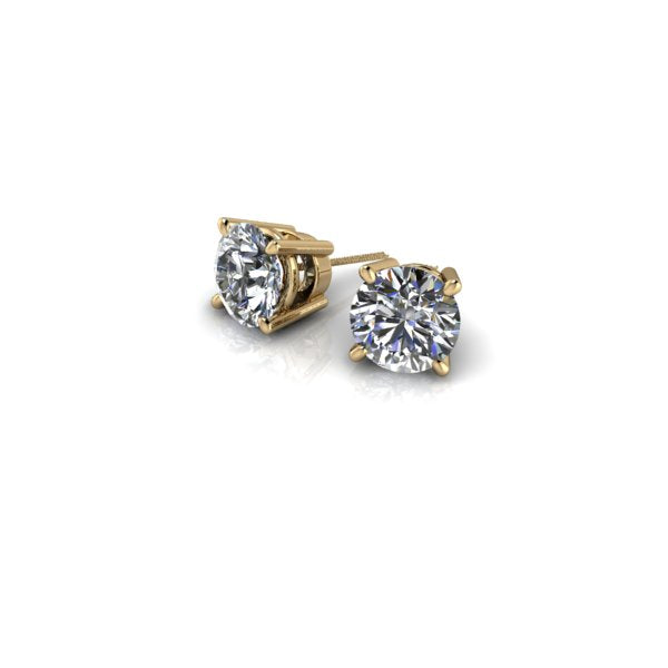 14K Yellow Gold Stud Earrings 3.22ct