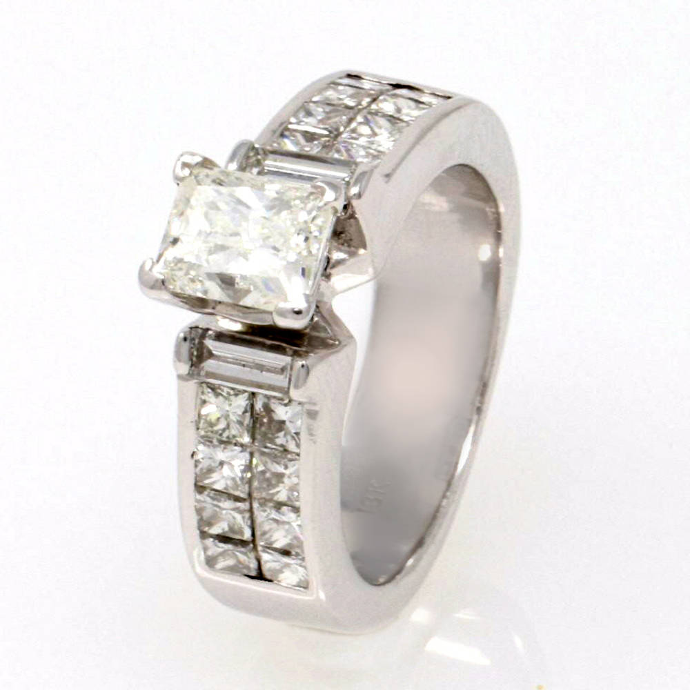 Elongated Princess-Cut Engagement Ring 2.44ct