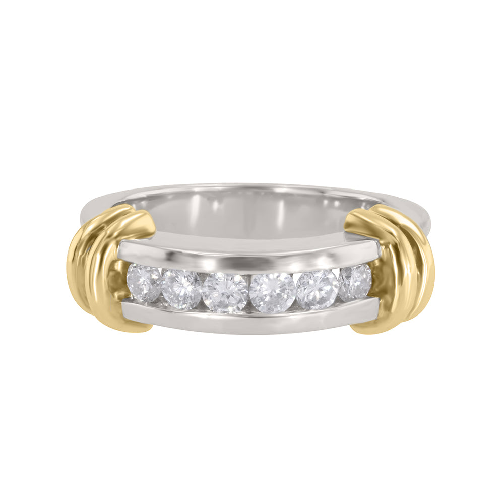 Platinum and 18K Yellow Gold Diamond Band 0.40ct
