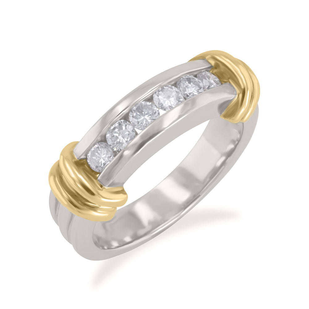 Platinum and 18K Yellow Gold Diamond Band 0.40ct