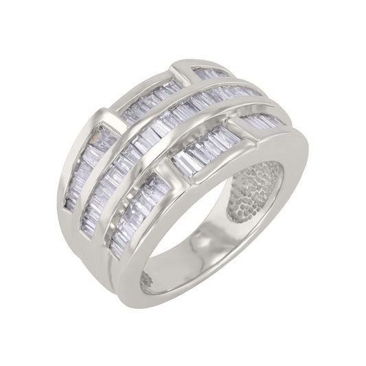 Three Row Baguette Diamond Band 1.88ct