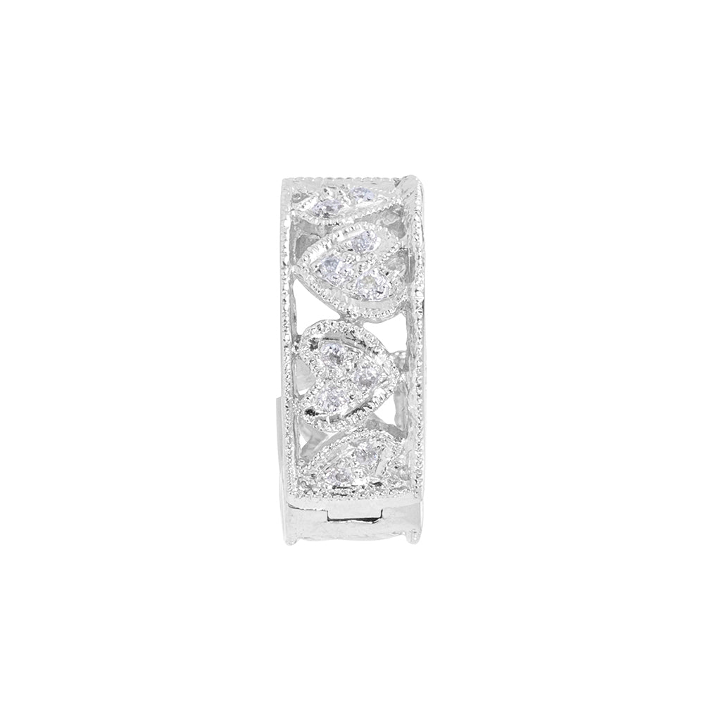 Milgrain Heart Diamond Cuff Earrings 0.14ct
