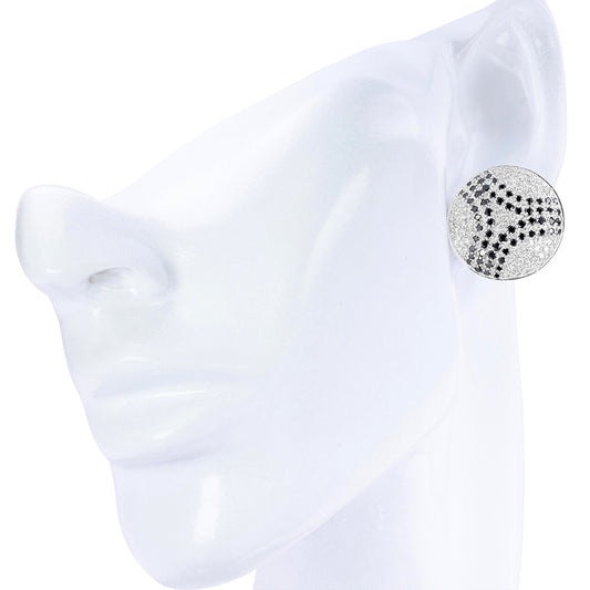Black and White Diamond Emblem Earrings 3.32ct