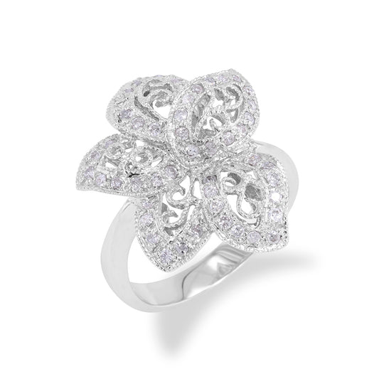 Adorned Flower Diamond Ring 0.45ct