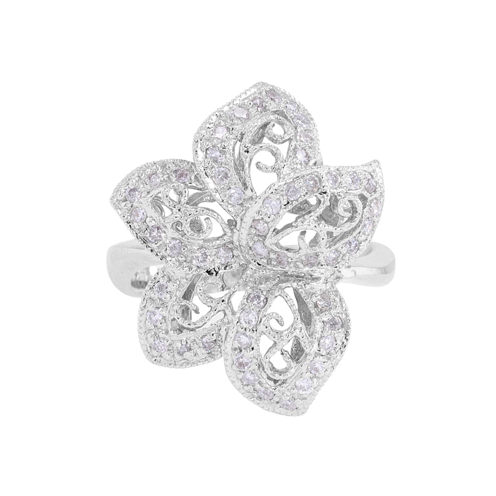 Adorned Flower Diamond Ring 0.45ct