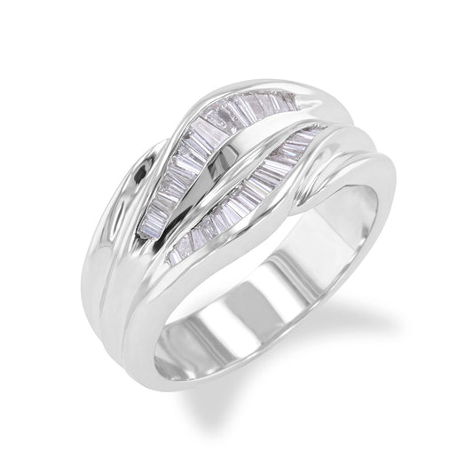 Baguette Diamond Wave Ring 0.59ct