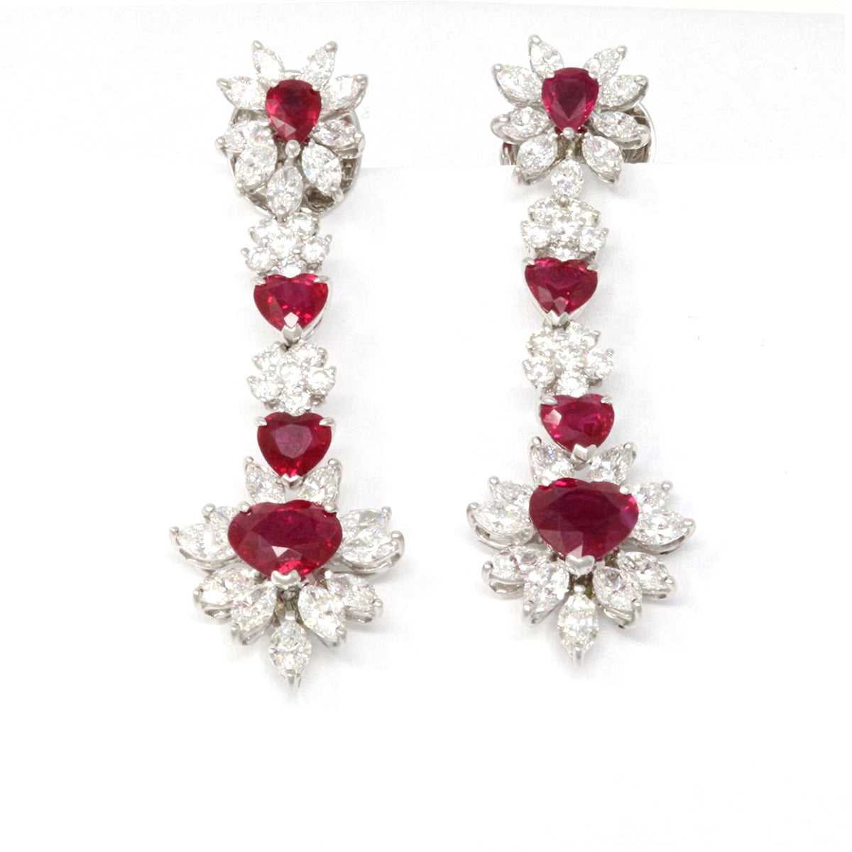 Royal Ruby Heart Necklace and Earring Set 93.30ct
