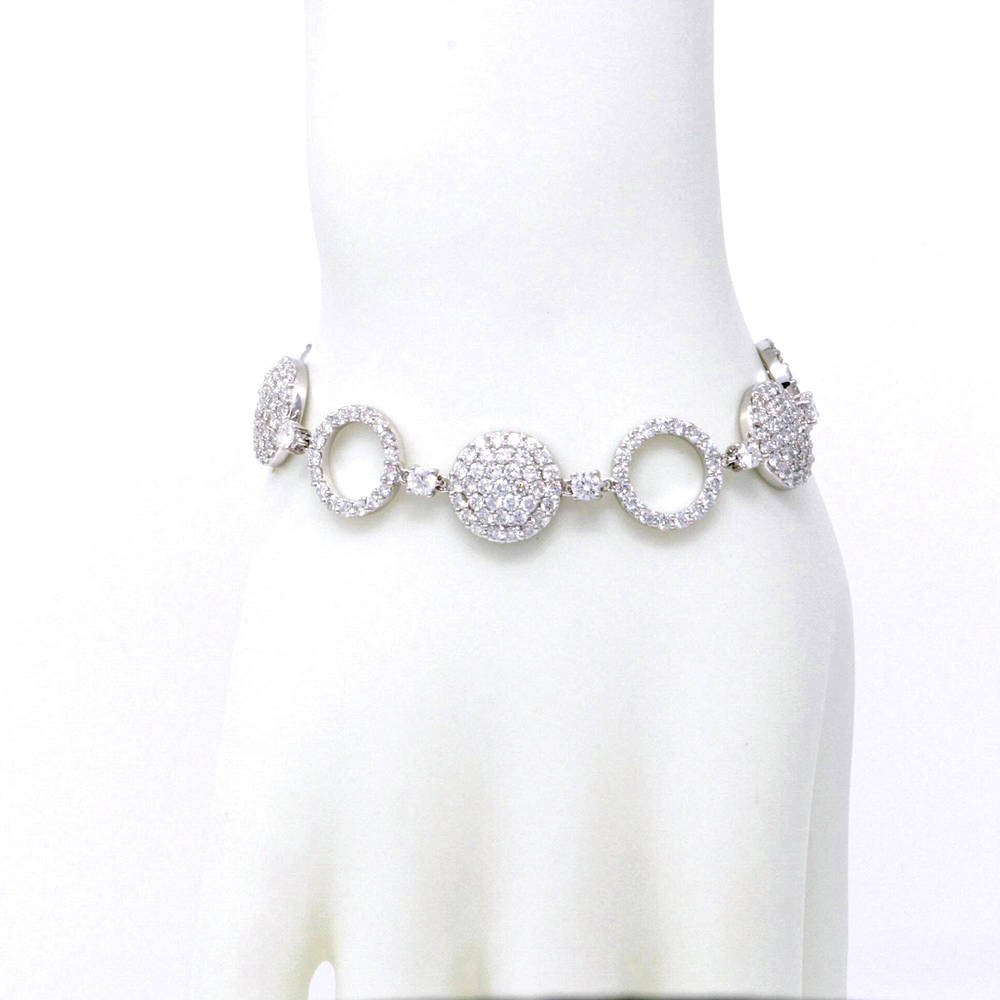 Pavé Circle Chain Bracelet 7.28ct