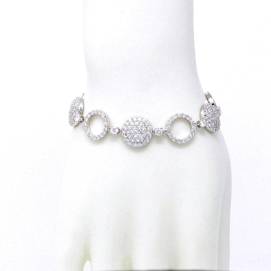 Pavé Circle Chain Bracelet 7.28ct
