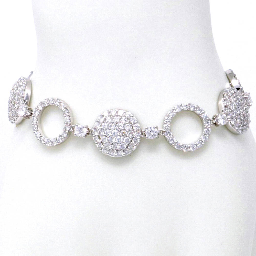 Pavé Circle Chain Bracelet 7.28ct