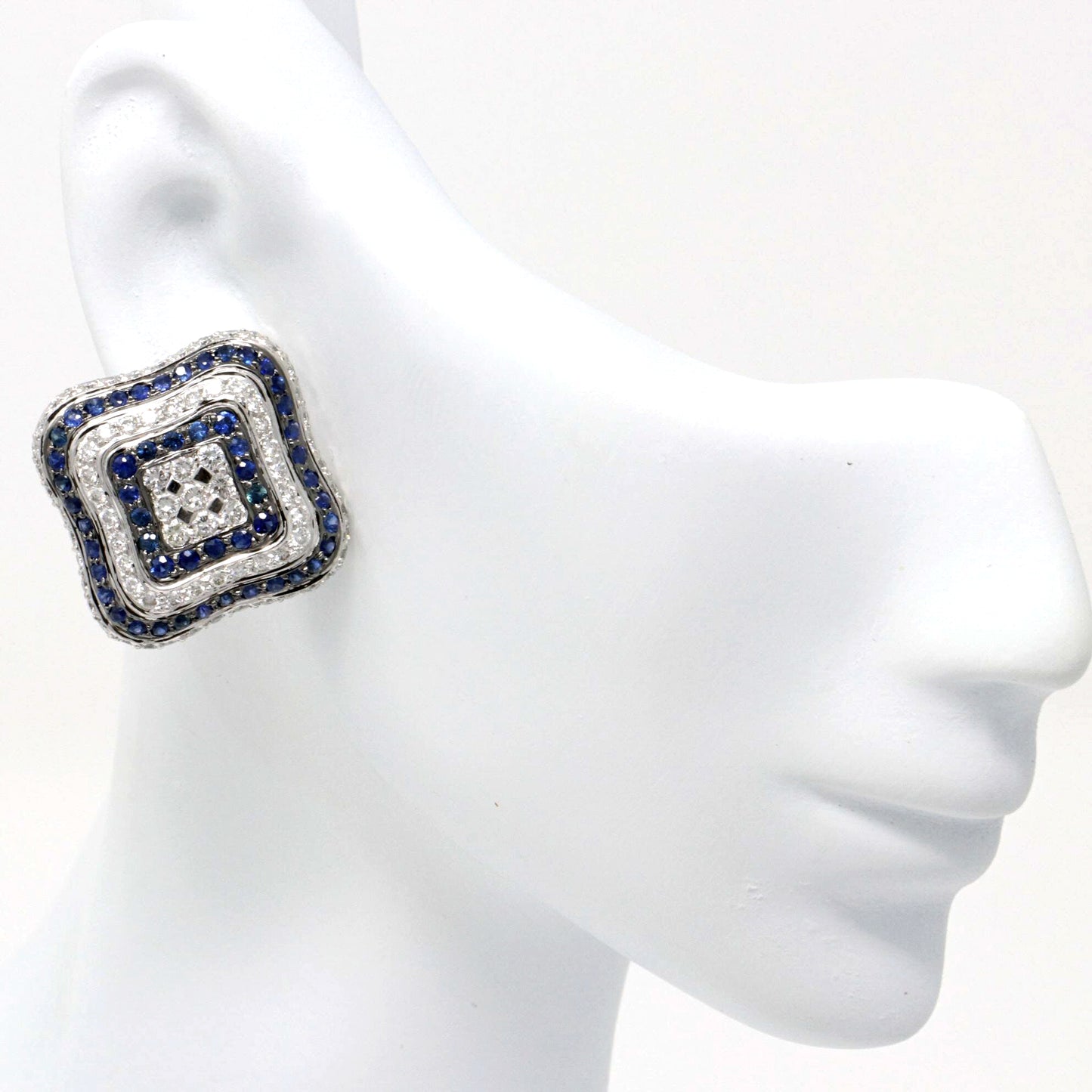 Sapphire and Diamond Earrings 4.08ct