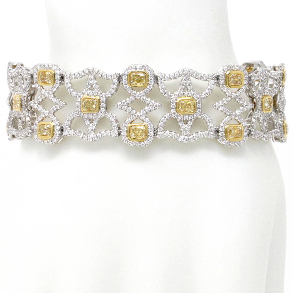 Radiant Yellow Diamond Bracelet 18.29ct