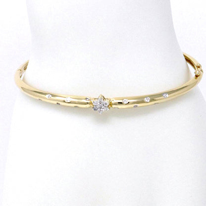 Solitaire Flower Bangle 0.23ct
