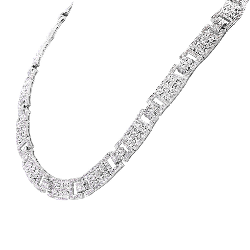 Embellished Diamond Link Necklace 5.84ct