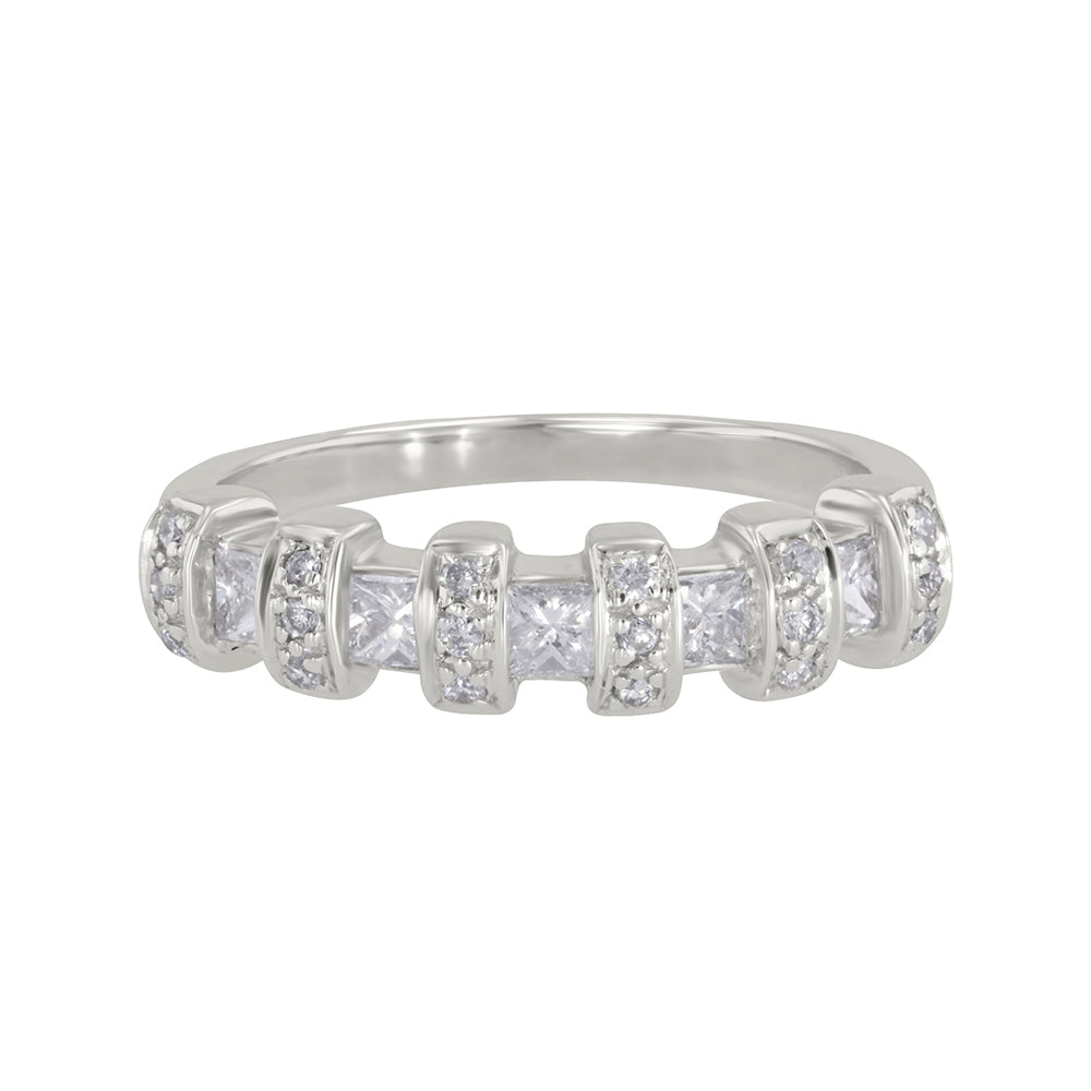 Princess and Round Diamond Band 0.47ct