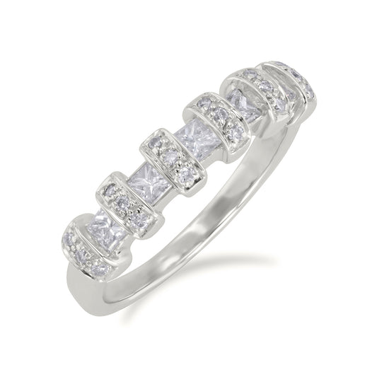 Princess and Round Diamond Band 0.46ct